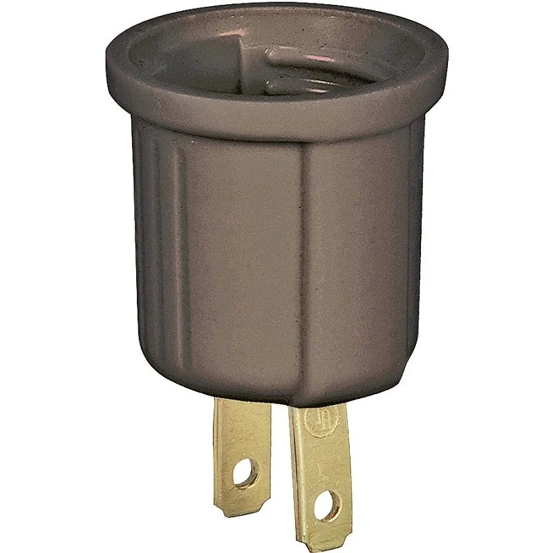 Eaton Wiring Devices BP738B Lamp Holder Adapter, 660 W, 1-Outlet, Thermoplastic, Brown (Pack of 5)