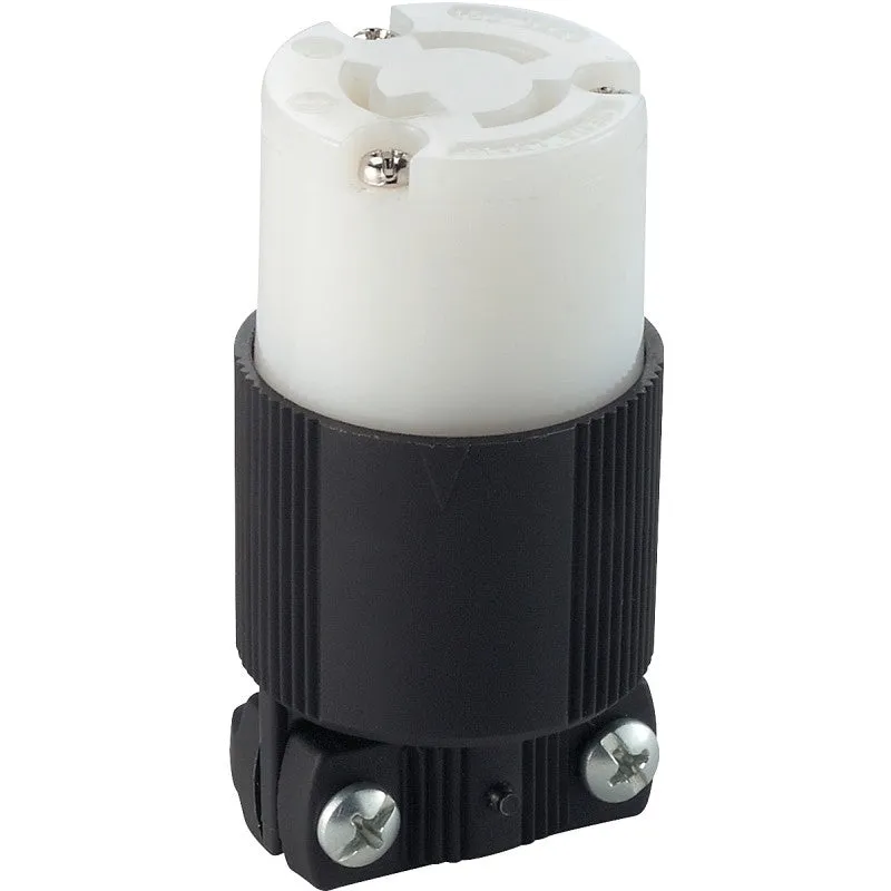 Eaton Wiring Devices CWL515C Electrical Connector, 2 -Pole, 15 A, 125/250 V, NEMA: NEMA L5-15, Black/White