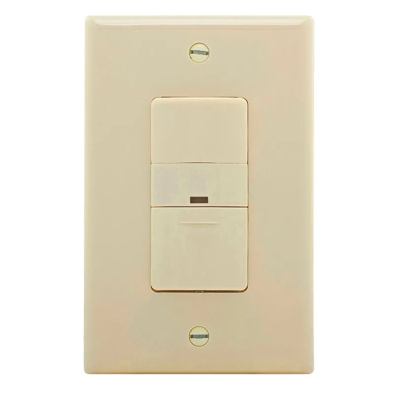 Eaton Wiring Devices OS306U-LA-K Motion Sensor Switch, 120 V, 1 -Pole, Motion Sensor, 180 deg Sensing, Light Almond