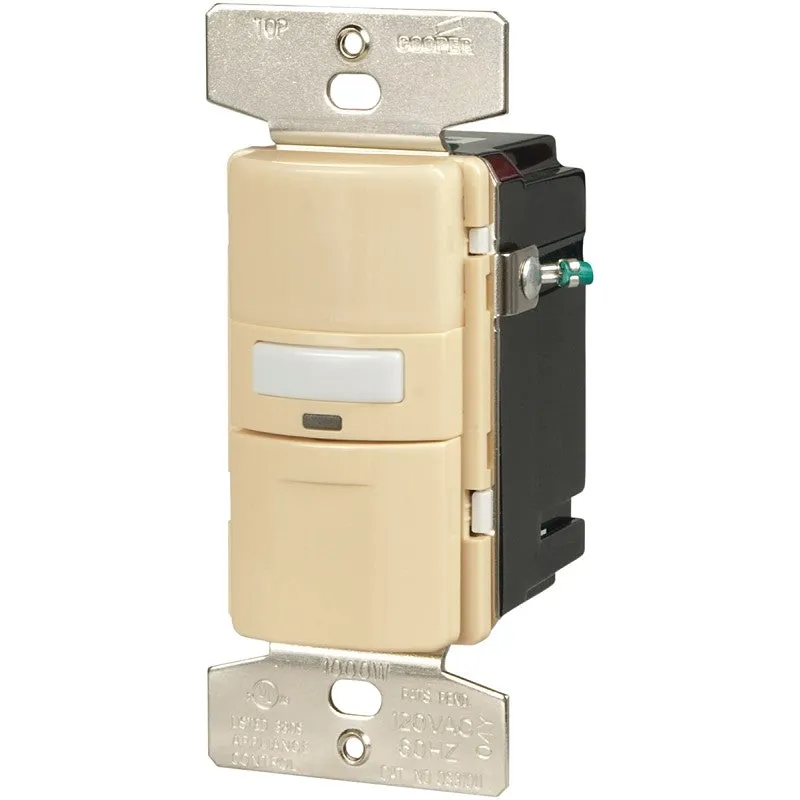Eaton Wiring Devices OS310U-V-K Motion Sensor Switch with Nightlight and LED, 8.3 A, 120 V, 1 -Pole, Motion Sensor