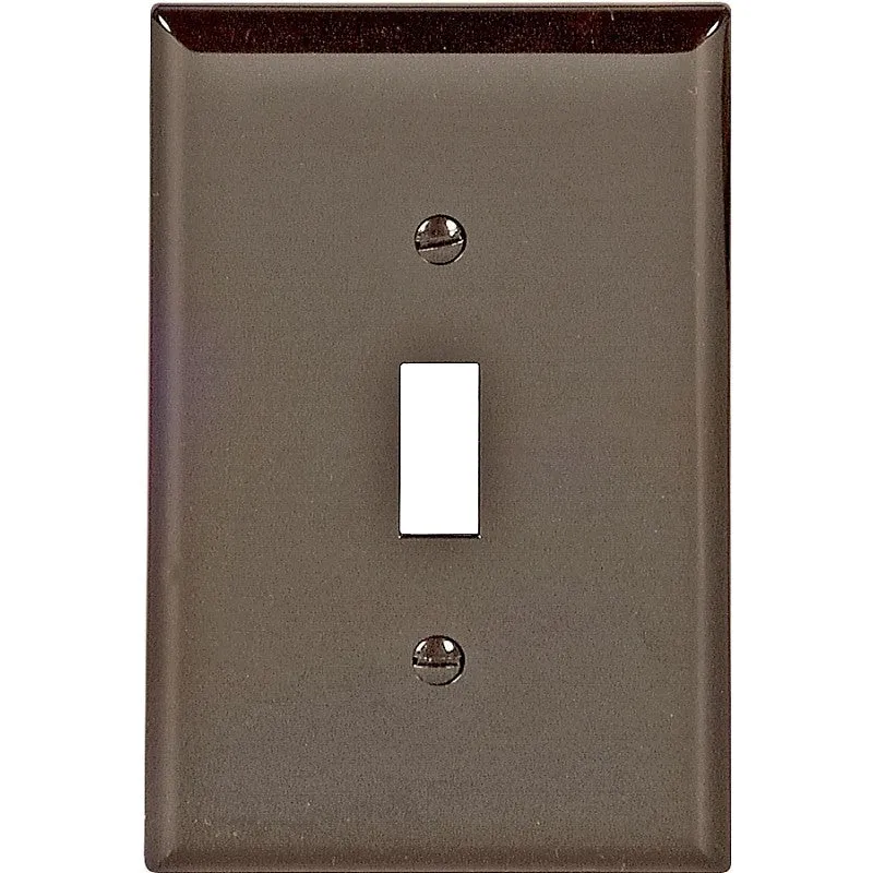 Eaton Wiring Devices PJ1B Wallplate, 4-1/2 in L, 2-3/4 in W, 1 -Gang, Polycarbonate, Brown, High-Gloss (Pack of 25)
