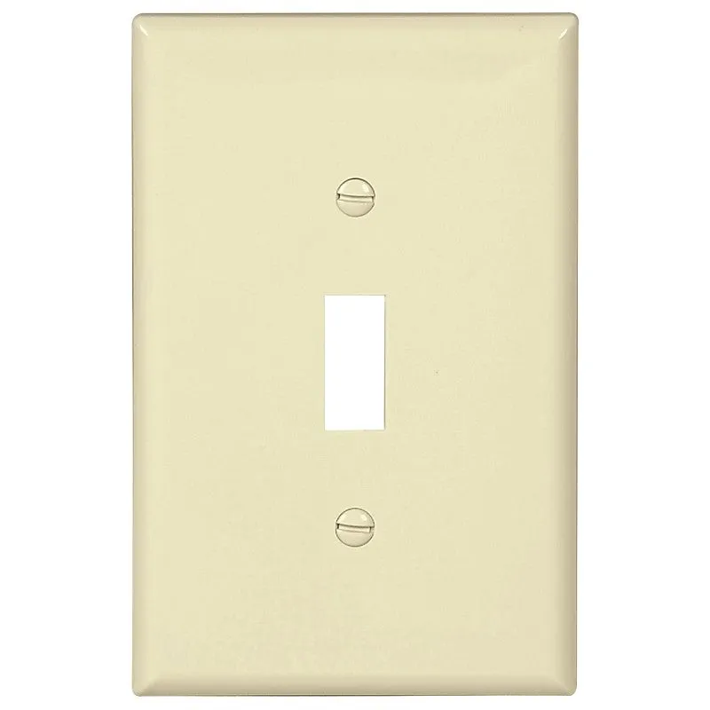 Eaton Wiring Devices PJ1LA Wallplate, 4-7/8 in L, 3-1/8 in W, 1 -Gang, Polycarbonate, Light Almond, High-Gloss (Pack of 25)
