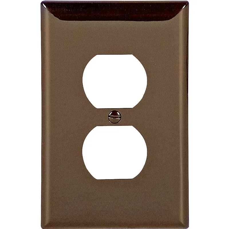 Eaton Wiring Devices PJ8B Series Duplex and Single Receptacle Wallplate, Mid-Size, 4-7/8 in L, 3-1/8 in W, 1-Gang, Brown (Pack of 25)