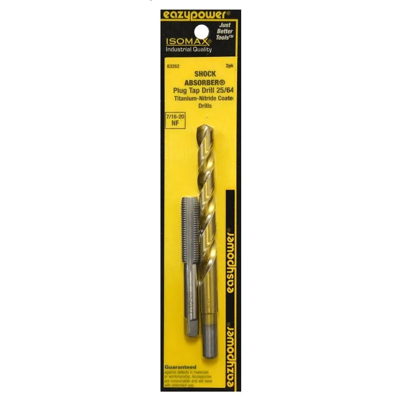 Eazypower 83262 Tap and Drill Set, 7/16-20 Thread, Titanium