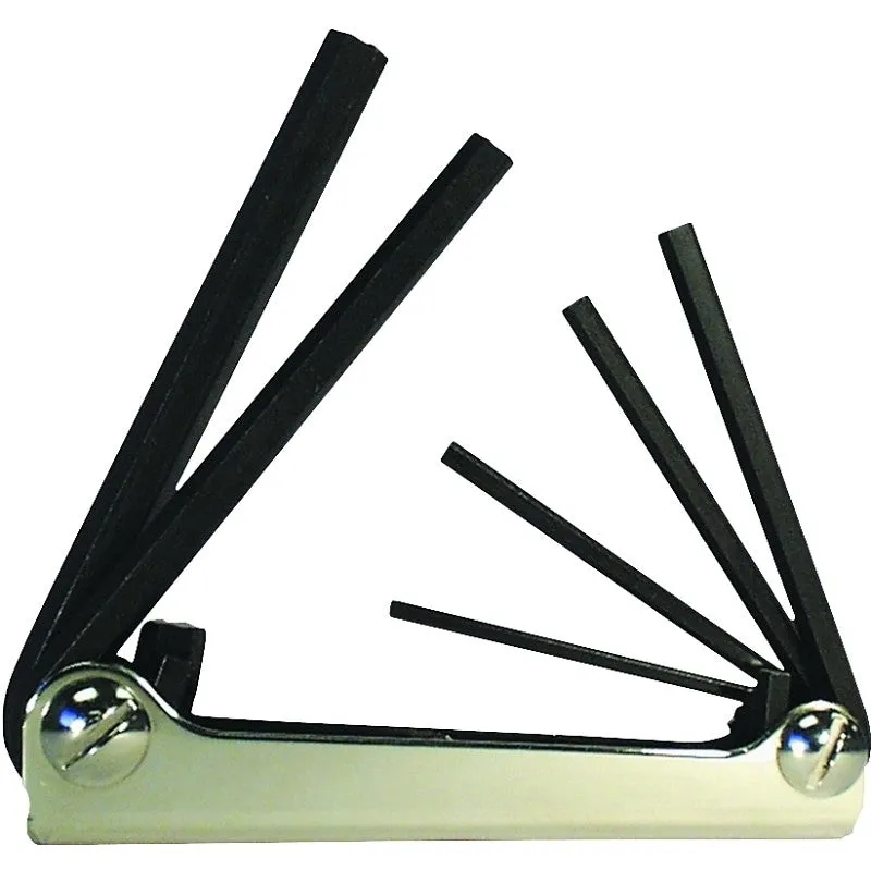 Eklind 21151 Hex Key Set, Includes: 3 to 10 mm Keys, 6-Piece, Steel, Black, Fold-Up, Large