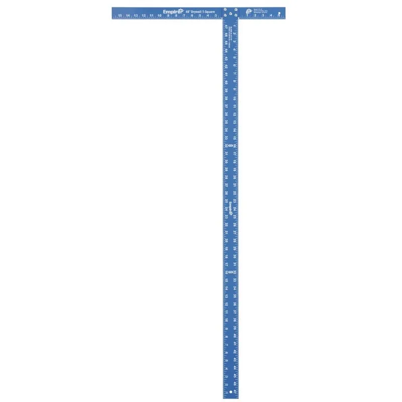 Empire 410-48 Drywall T-Square, 48 in L, 1/4 in Thick, SAE Graduation, Aluminum