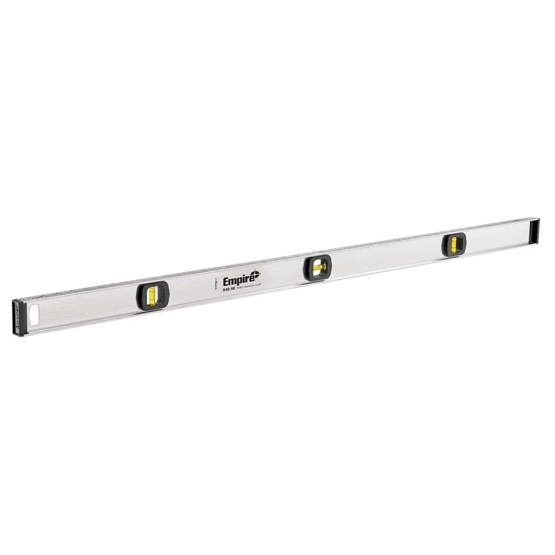 Empire 540-48 I-Beam Level, 48 in L, 3-Vial, Non-Magnetic, Aluminum, Silver