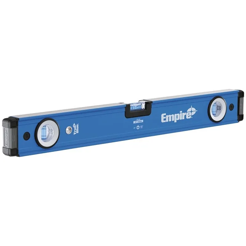 Empire True Blue Series E75.24 Box Level, 24 in L, 3-Vial, 1-Hang Hole, Non-Magnetic, Aluminum, Blue