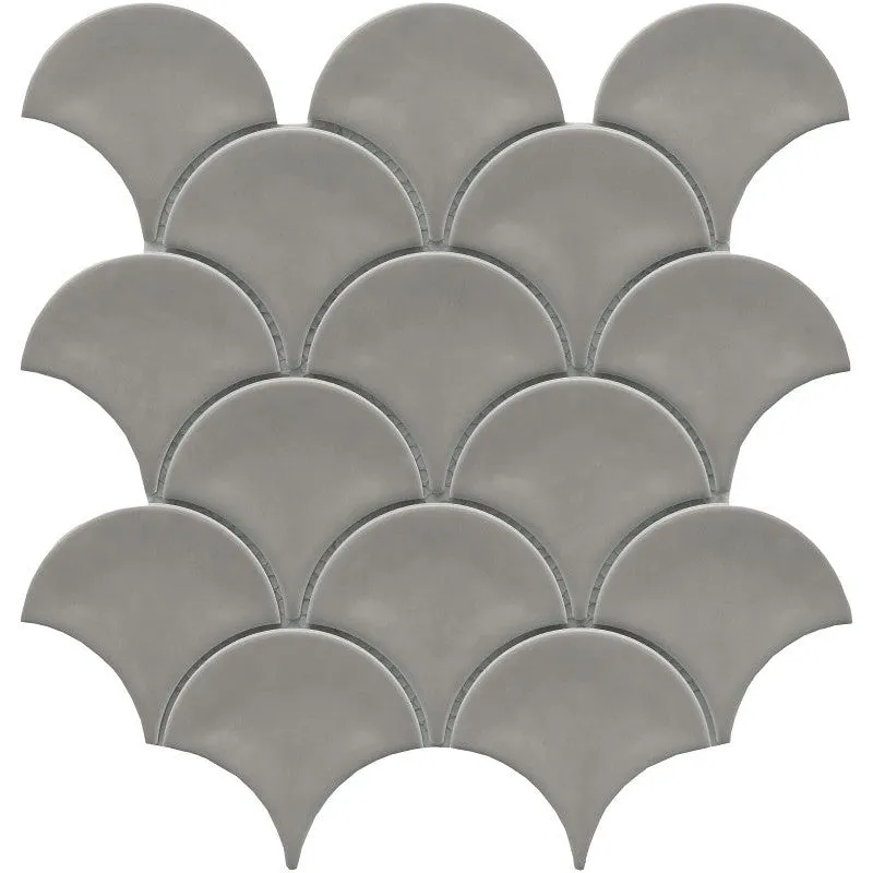 Emser Tile Reward Series F27REWADO1011MFN Porcelain Mosaic Tile, 11 in L Tile, 10 in W Tile, Pressed Edge, Fan Pattern