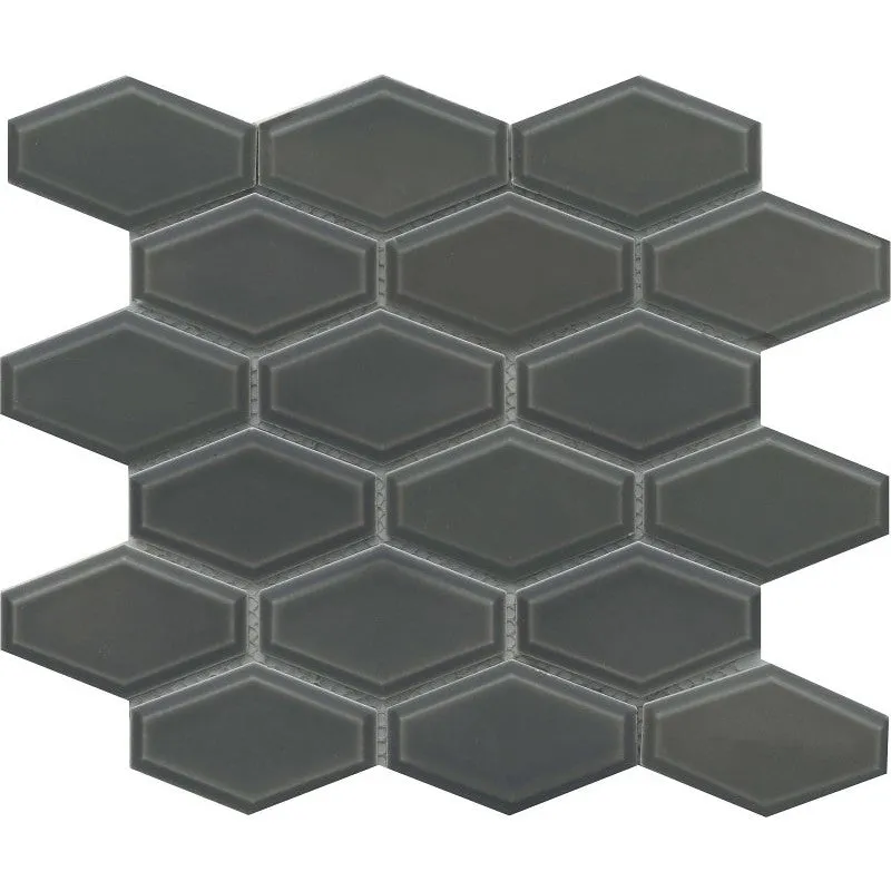 Emser Tile Reward Series F27REWAGR1011MHW Porcelain Mosaic Tile, 11 in L Tile, 10 in W Tile, Pressed Edge, Gray