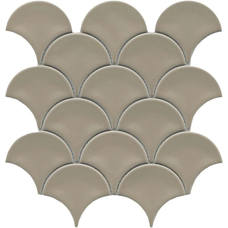 Emser Tile Reward Series F27REWATA1011MFN Porcelain Mosaic Tile, 11 in L Tile, 10 in W Tile, Pressed Edge, Fan Pattern