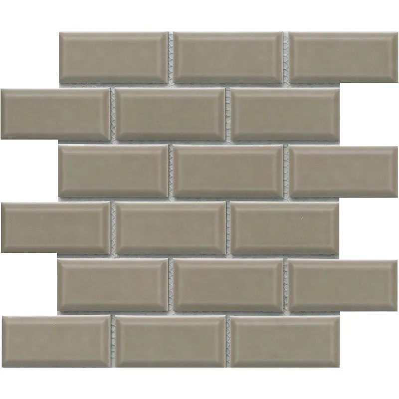 Emser Tile Reward Series F27REWATA1112MBV Porcelain Mosaic Tile, 12 in L Tile, 11 in W Tile, Pressed Edge, Bevel Pattern