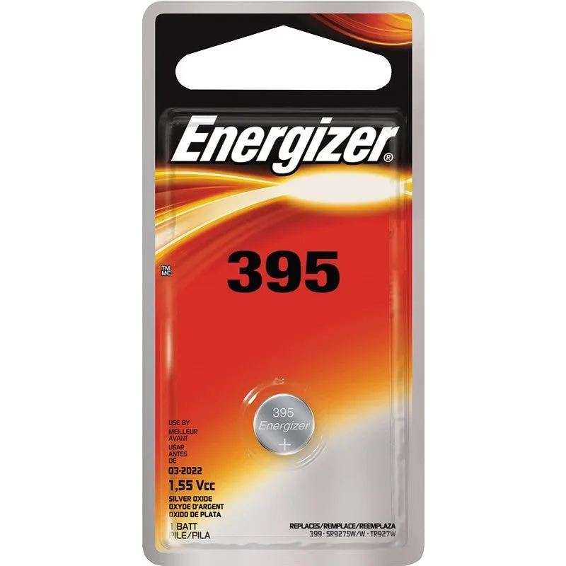 Energizer 395BPZ Coin Cell Battery, 1.5 V Battery, 51 mAh, 395 Battery, Silver Oxide (Pack of 6)