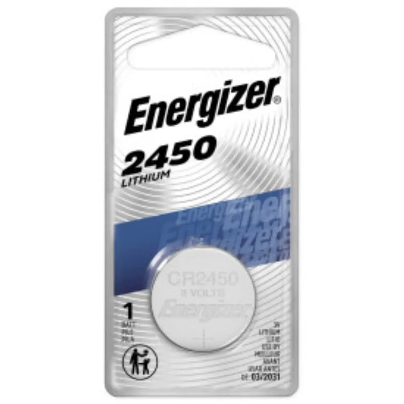 Energizer ECR2450BP Coin Cell Battery, 3 V Battery, 620 mAh, CR2450 Battery, Lithium, Manganese Dioxide (Pack of 6)