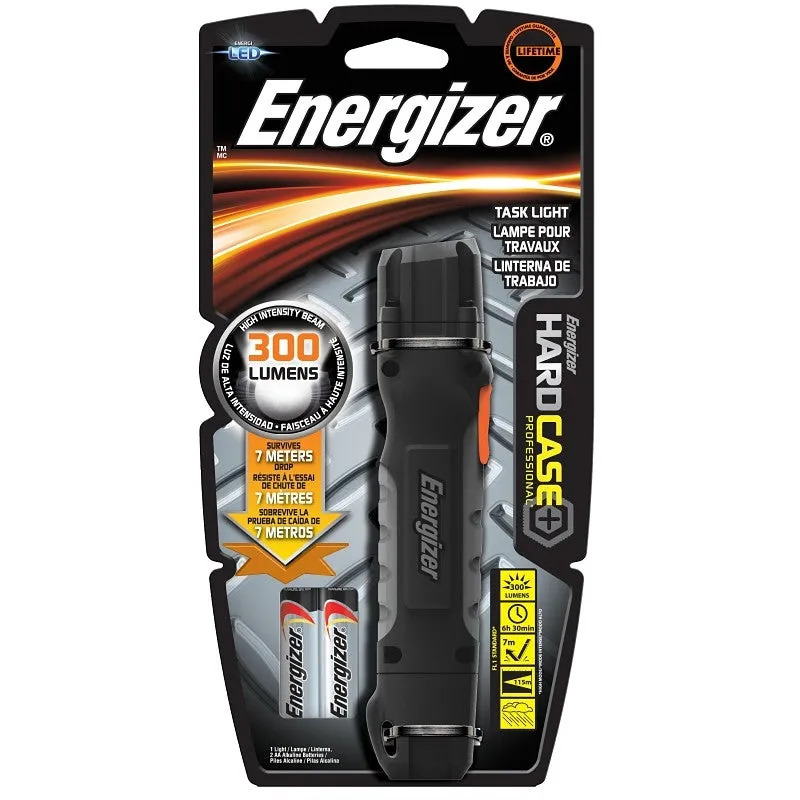 Energizer TUF2AAPE Flashlight, AA Battery, Alkaline Battery, LED Lamp, 300 Lumens, 38 m Beam Distance, 30 hr Run Time