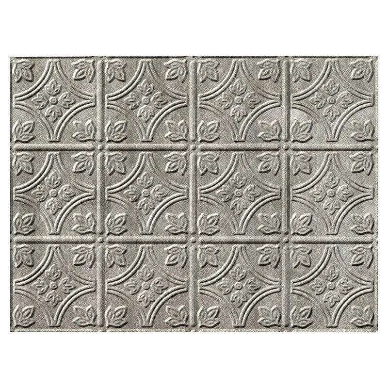 Fasade D6021 Backsplash Panel, 24 in L, 18 in W, Thermoplastic, Silver (Pack of 5)