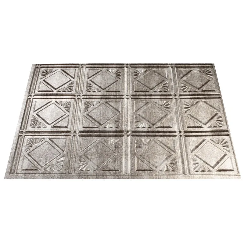 Fasade D6121 Backsplash Panel, 24 in L, 18 in W, Silver (Pack of 5)