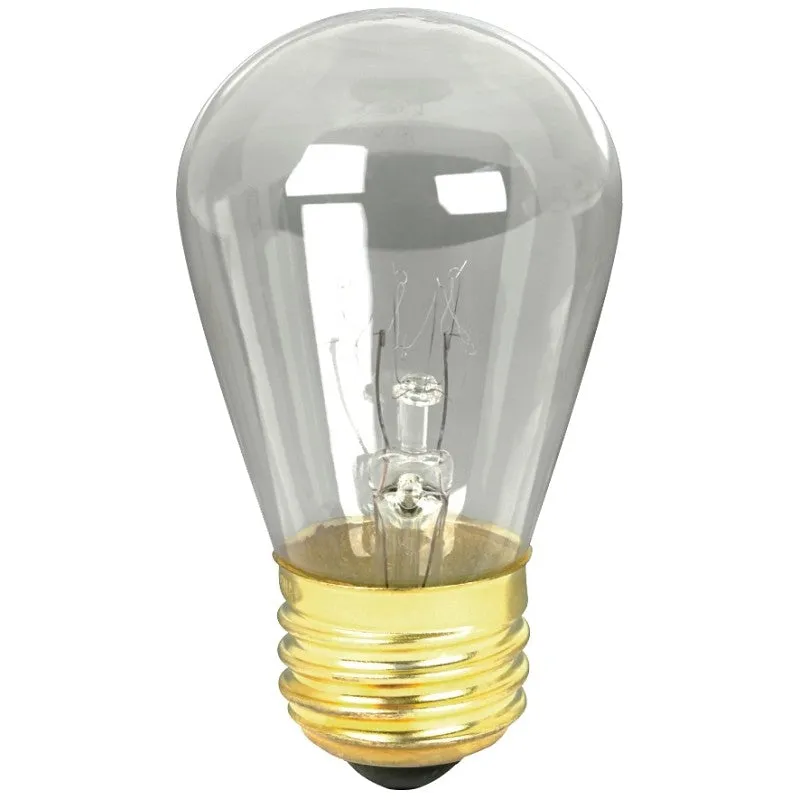 Feit Electric 11S14/4-130 Incandescent Bulb, 11 W, S14 Lamp, E26 Medium Lamp Base, 40 Lumens, 2700 K Color Temp (Pack of 6)