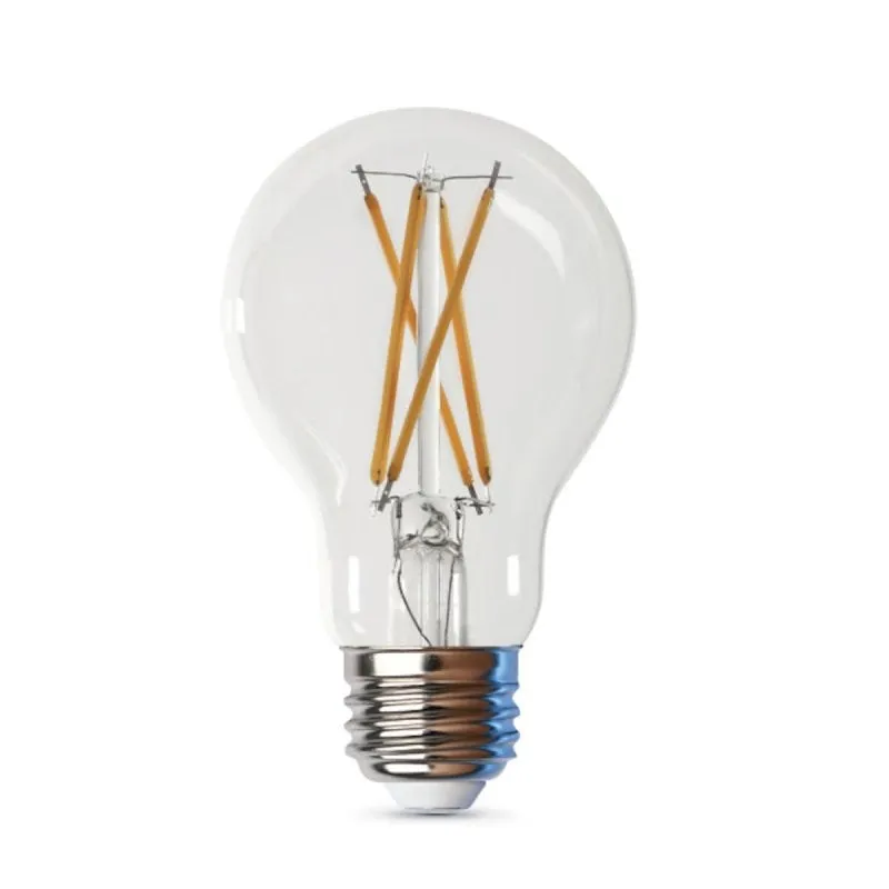 Feit Electric A1960CL927CA/FIL/4 Filament LED Bulb, Type A, 810 Lumens, 9 W, A19 Lamp, 60 W Equivalent, E26 Lamp Base