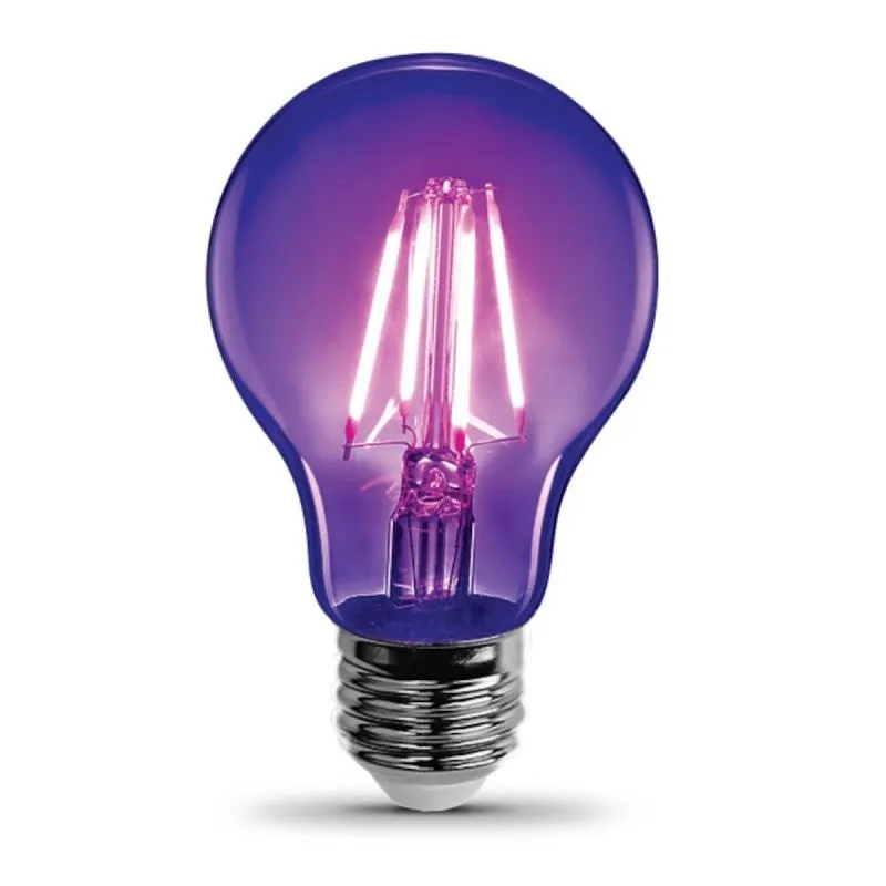 Feit Electric A19/BLB/LED LED Bulb, General Purpose, A19 Lamp, 60 W Equivalent, E26 Lamp Base, Black Light (Pack of 12)