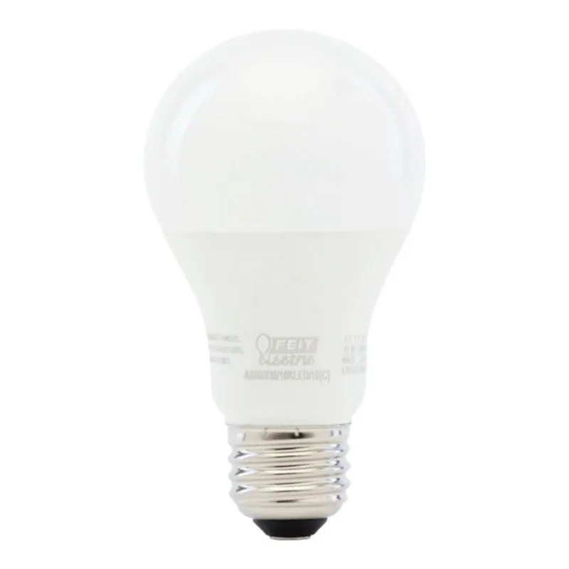 Feit Electric A800830/10KLED/ LED Light Bulb, General Purpose, A19 Lamp, 60 W Equivalent, E26 Lamp Base, Non-Dimmable, Soft White