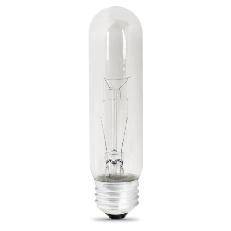 Feit Electric BP40T10 Incandescent Lamp, Clear Lamp, 1-1/4 in D x 5 in H Dimensions, 40 W, T10 Lamp, 400 Lumens (Pack of 12)