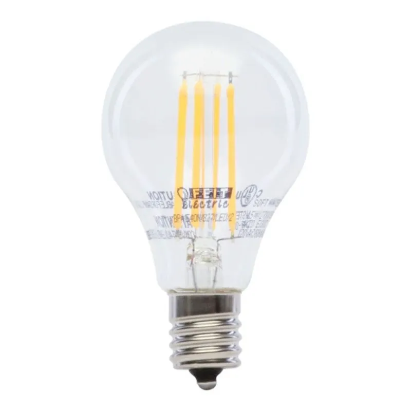Feit Electric BPA1540N/827/LED/2 LED Lamp, General Purpose, A15 Lamp, 40 W Equivalent, E17 Lamp Base, Dimmable, Clear