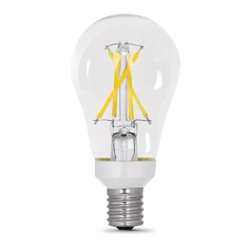 Feit Electric BPA1560N/927CAFIL2 Filament LED Bulb, A15 Lamp, 60 W Equivalent, E17 Lamp Base, Dimmable, Clear