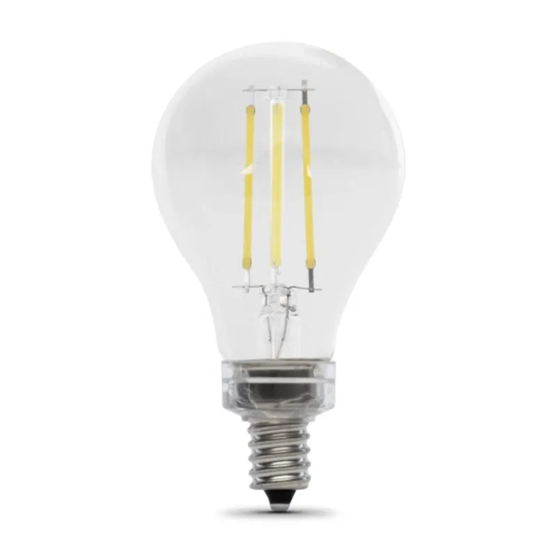 Feit Electric BPA1575C/827/FIL/2 LED Light Bulb, 120 V, 8 W, A15 Lamp, 75 W Equivalent, E12 Candelabra Lamp Base, 2/PK