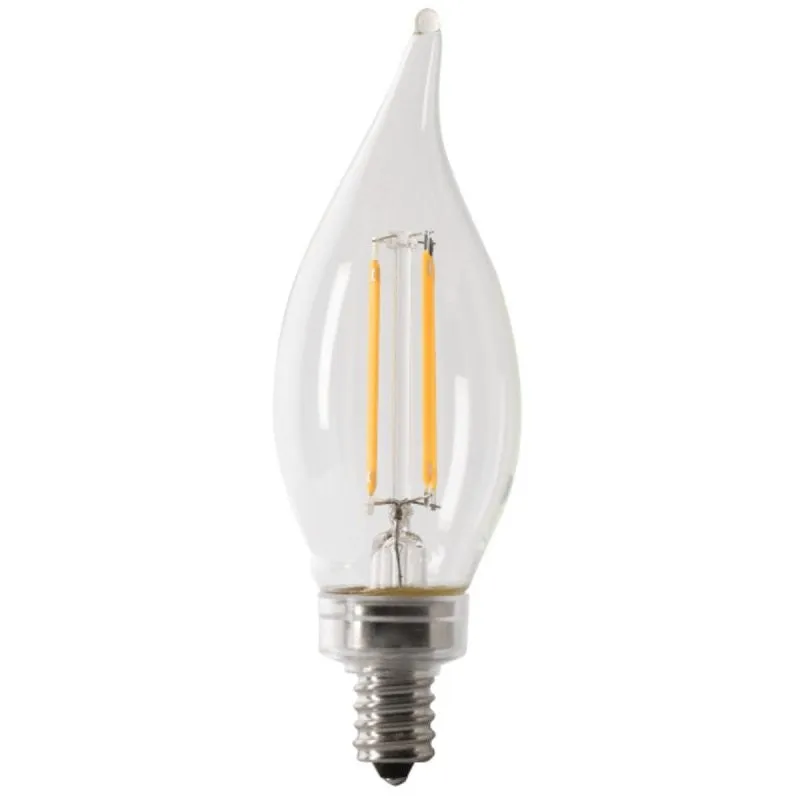 Feit Electric BPCFC40/950CA/FIL/4 LED Bulb, Decorative, 300 Lumens, 3.3 W, Flame Tip Lamp, 60 W Equivalent, Dimmable (Pack of 6)