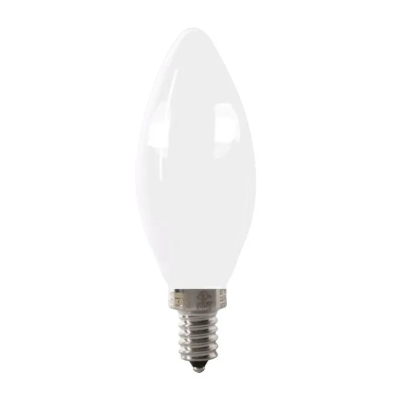 Feit Electric BPCTF40950CAFIL/2 LED Light Bulb, Decorative, 40 W Equivalent, Candelabra Lamp Base, Dimmable, Frosted (Pack of 6)