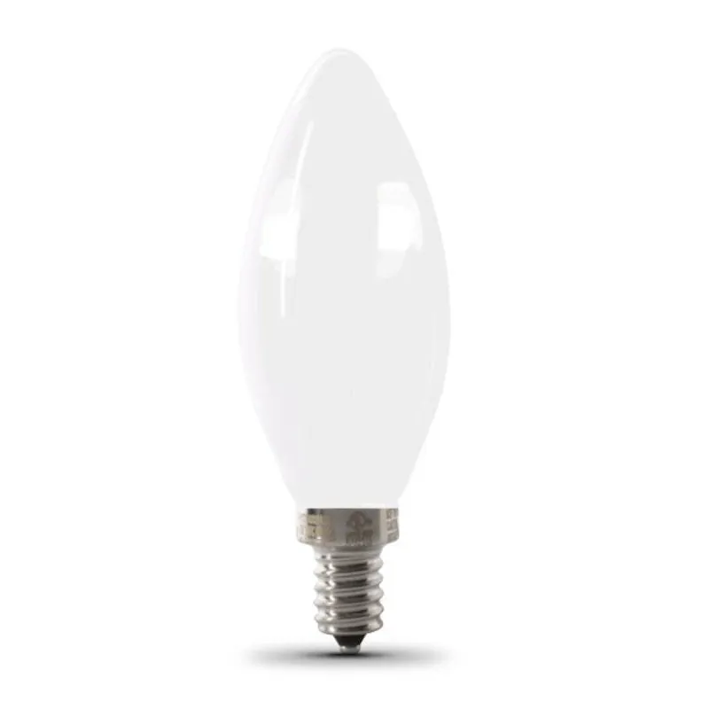 Feit Electric BPCTF60/950CA/FIL/2 LED Bulb, Decorative, 500 Lumens, 5.5 W, B10 Lamp, 60 W Equivalent, E12 Lamp Base (Pack of 6)