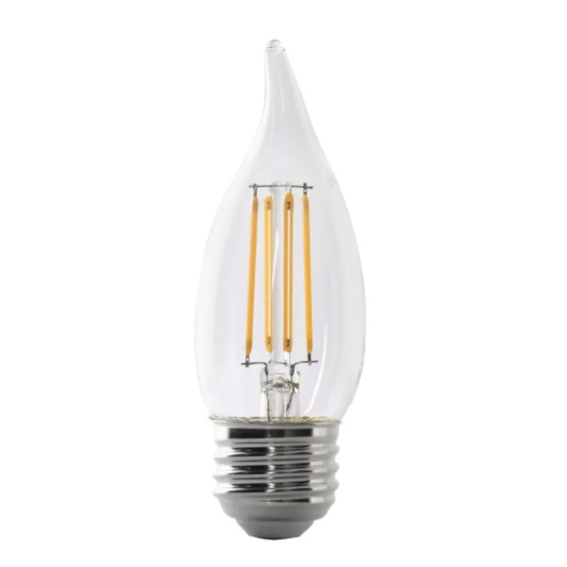 Feit Electric BPEFC40/950CA/FIL LED Bulb, Decorative, 300 Lumens, 3.3 W, Flame Tip Lamp, 40 W Equivalent, E26 Lamp Base