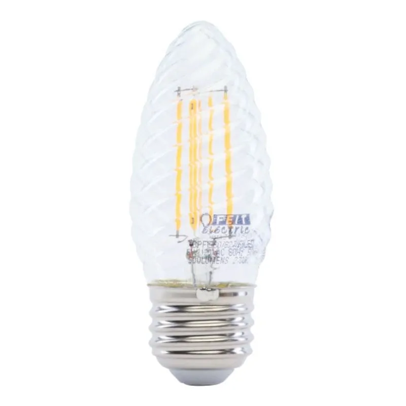 Feit Electric BPF1560/827/FILED LED Bulb, Decorative, 500 Lumens, 6 W, F15 Lamp, 60 W Equivalent, E26 Lamp Base, Clear (Pack of 6)