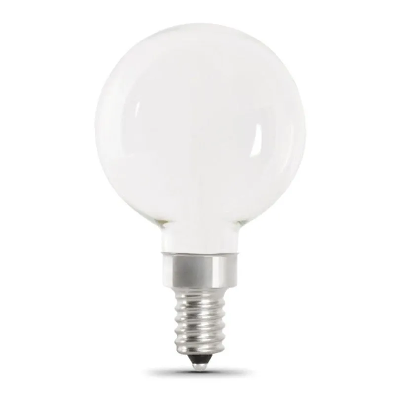 Feit Electric BPG1660W927CAFIL2 LED Light Bulb, 500 Lumens, 5.5 W, G16.5 Mini Globe Lamp, 60 W Equivalent, 2/PK