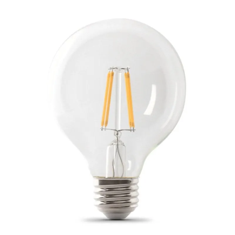 Feit Electric BPG25100/950CA/FIL LED Bulb, Globe Filament, G25 Lamp, E26 Lamp Base, Clear, Daylight Light