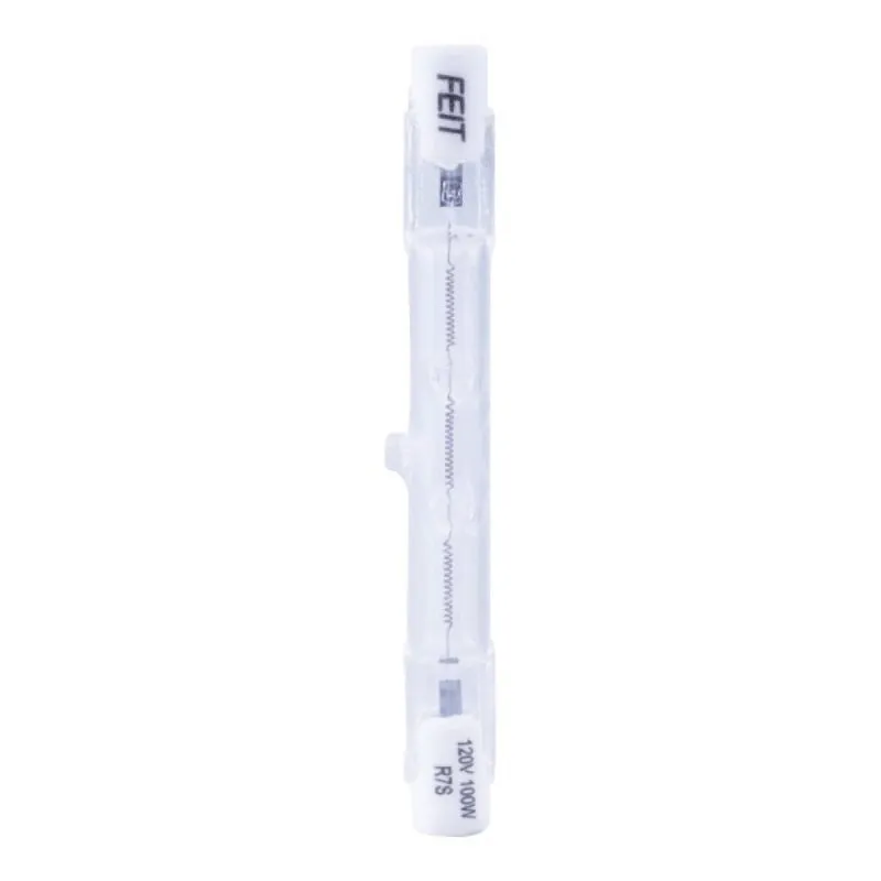 Feit Electric BPQ100T3/CL/S/CAN Halogen Bulb, 100 W, R7 Lamp Base, J T3 Lamp, 1200 Lumens, 3000 K Color Temp (Pack of 6)
