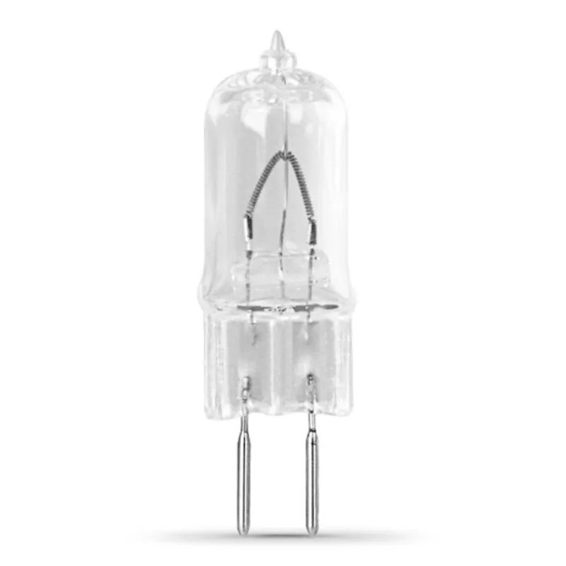Feit Electric BPQ100T4/JCD/RP Halogen Bulb, 100 W, Candelabra GY6.35 Lamp Base, JCD T4 Lamp, 3000 K Color Temp (Pack of 12)