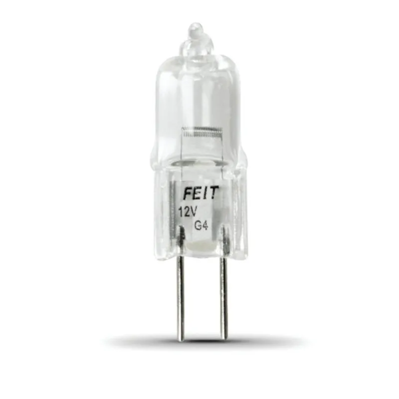 Feit Electric BPQ10T3 Halogen Bulb, 1-1/4 in H Dimensions, 10 W, G4 Lamp Base, JC T3 Lamp, 3000 K Color Temp (Pack of 12)