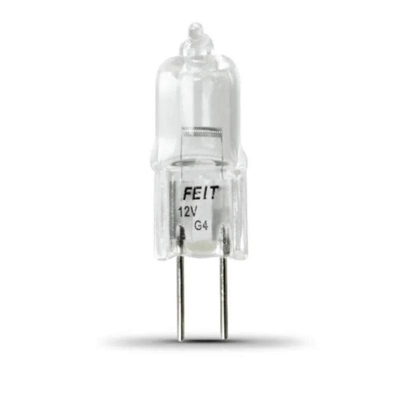 Feit Electric BPQ20T3 Halogen Bulb, 1-1/4 in H Dimensions, 20 W, G4 Lamp Base, JC T3 Lamp, 3000 K Color Temp (Pack of 12)