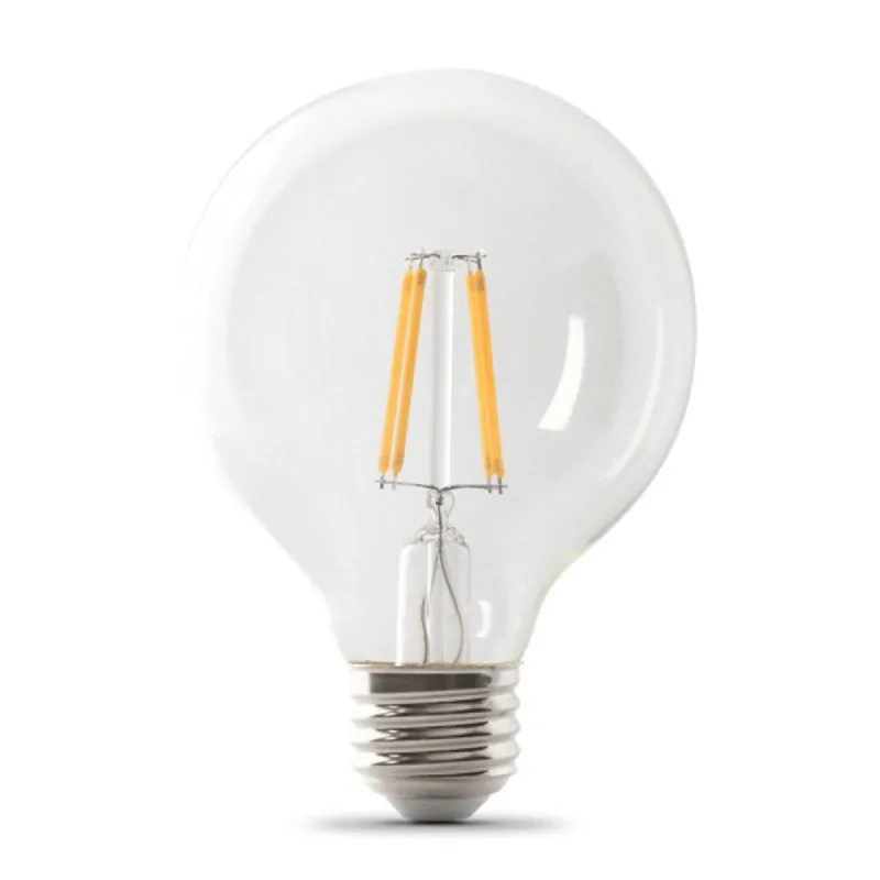 Feit Electric G2540/930CA/FIL/3 LED Light Bulb, G25 Lamp, 40 W Equivalent, E26 Medium Lamp Base, Dimmable, Clear
