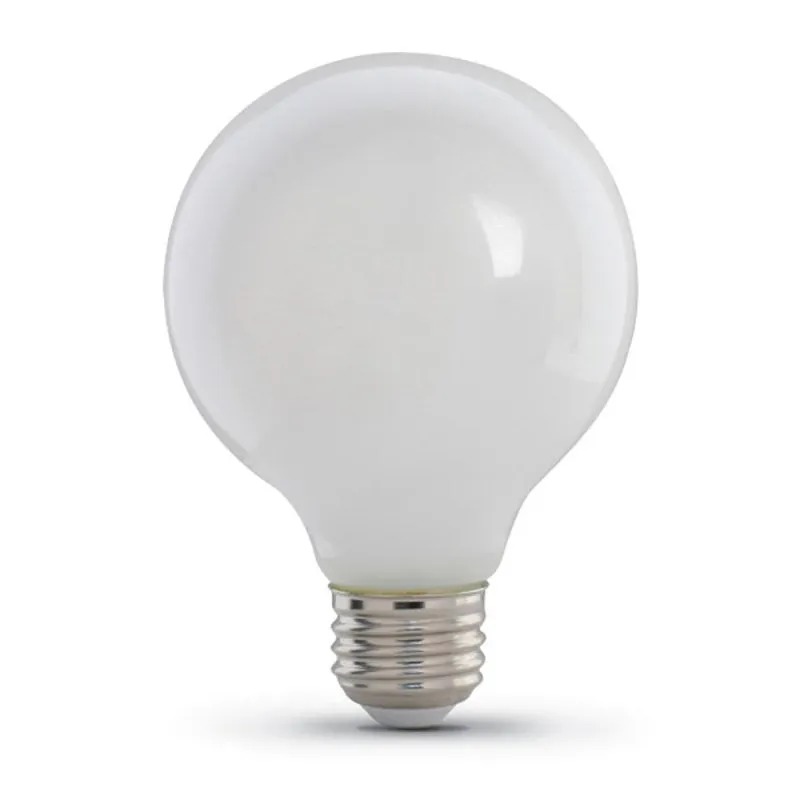 Feit Electric G2560W927CA/FIL/3/RP LED Bulb, Glass Filament, Globe, G25 Lamp, E26 Lamp Base, White