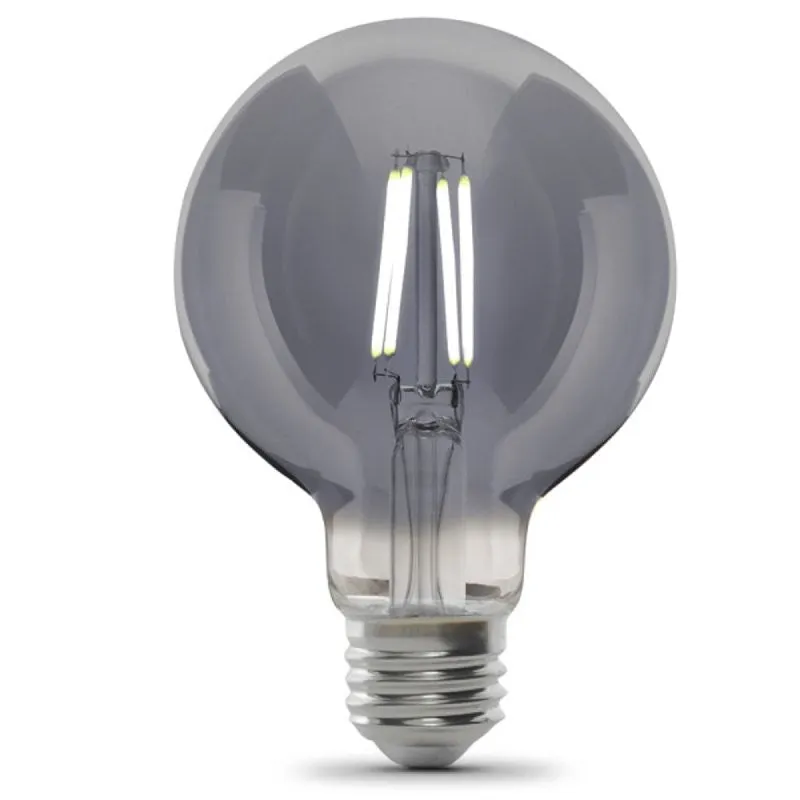 Feit Electric G25/SMK/VG/LED Filament LED Bulb, Globe, G25 Lamp, 25 W Equivalent, E26 Lamp Base, Dimmable, Smoke (Pack of 4)