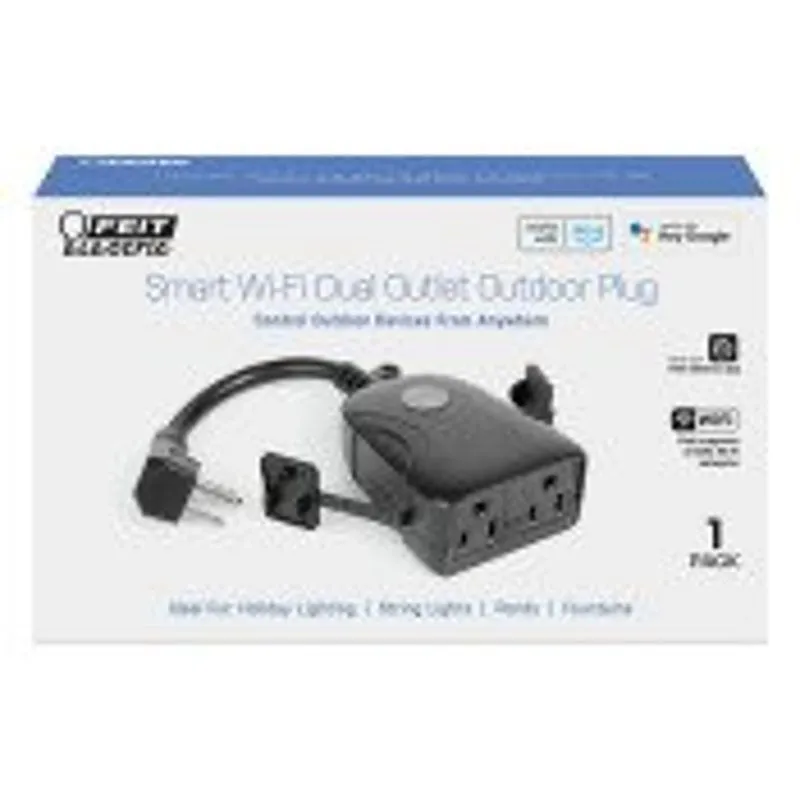 Feit Electric PLUG/WIFI/WP Outdoor Smart Plug, 120 V, Black