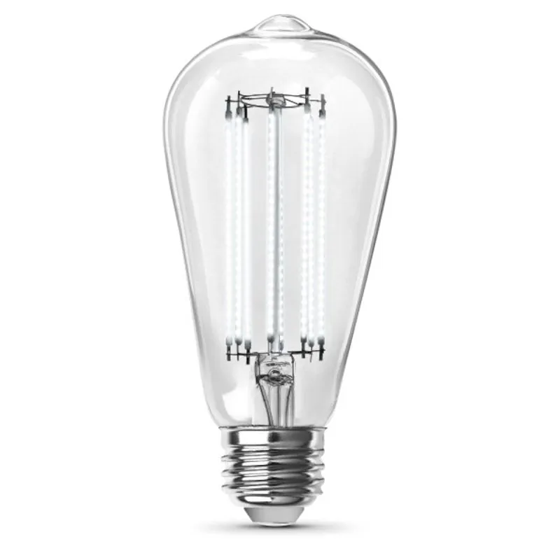 Feit Electric ST19100CL/950CA/2 LED Light Bulb, 120 V, 1490 Lumens, 15 W, ST19 Lamp, 100 W Equivalent, Clear, 2/PK