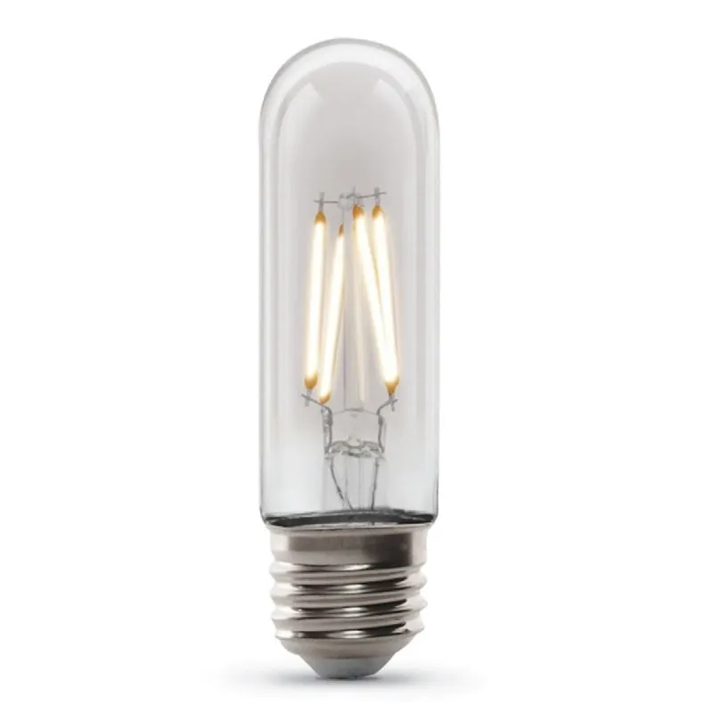 Feit Electric T10/CL/VG/LED LED Bulb, Decorative, T10 Lamp, 40 W Equivalent, E26 Lamp Base, Dimmable, Clear (Pack of 4)