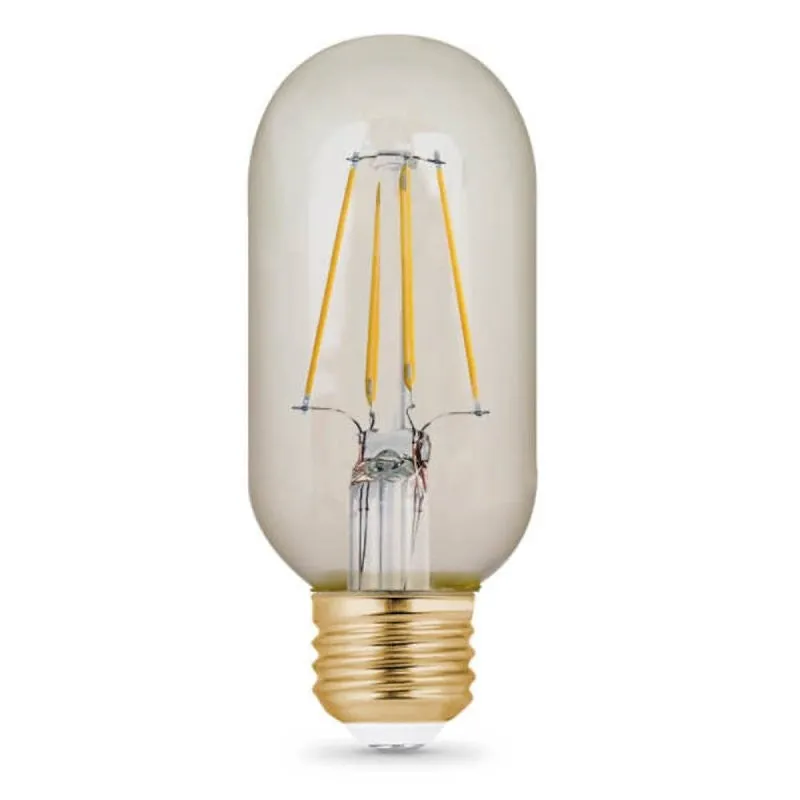 Feit Electric T14/VG/LED LED Bulb, Decorative, T14 Lamp, 40 W Equivalent, E26 Lamp Base, Dimmable, Amber (Pack of 4)