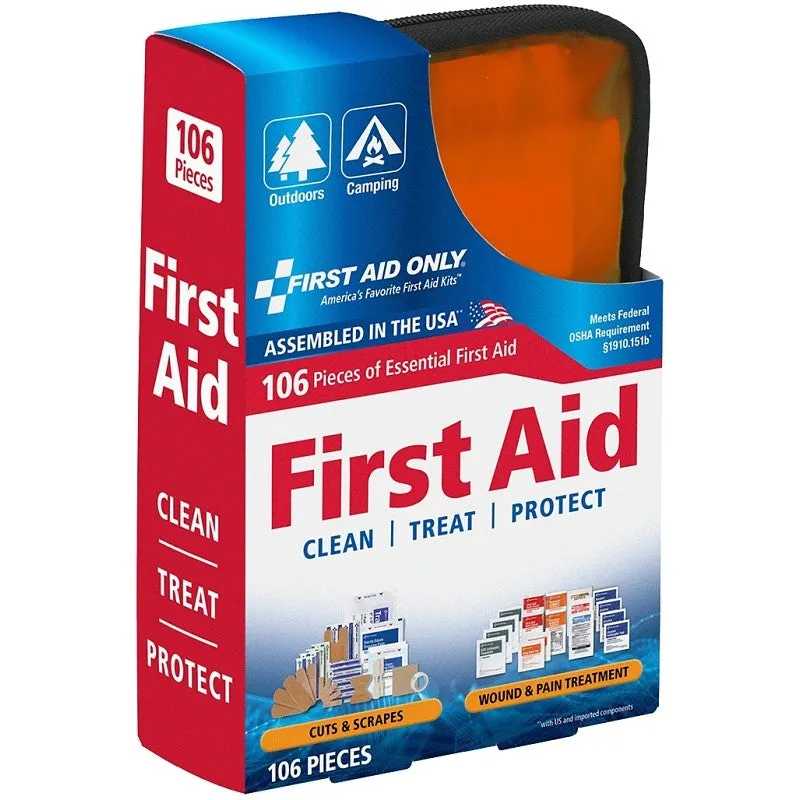 First Aid Only FAO-420 Outdoor First Aid Kit, 107-Piece, Fabric (Pack of 6)