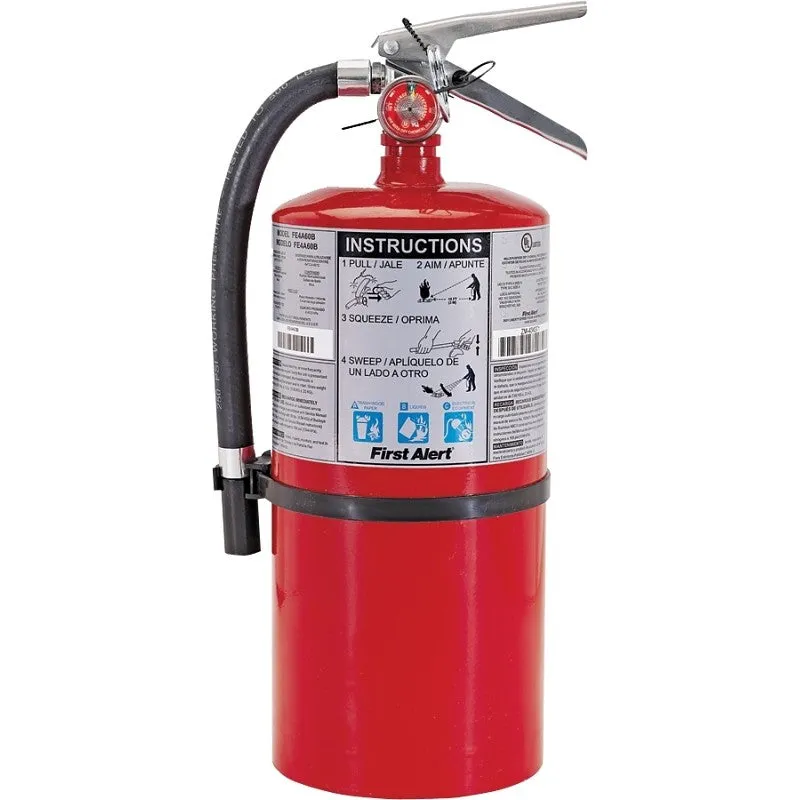 First Alert PRO10 Rechargeable Fire Extinguisher, 10 lb, Monoammonium Phosphate, 4-A:60-B:C Class, Wall (Pack of 2)