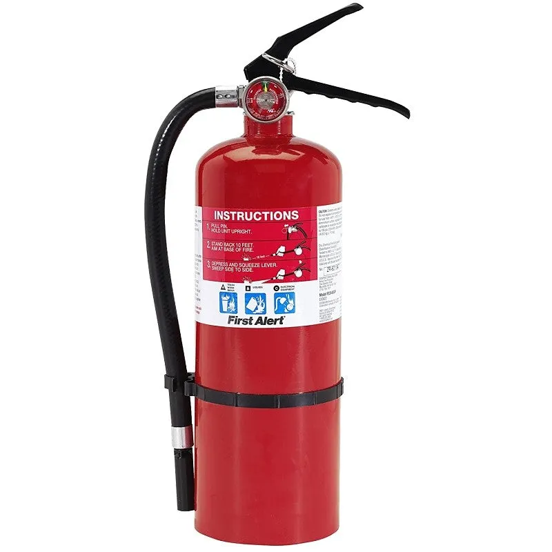 First Alert PRO5/BRKT5 Rechargeable Fire Extinguisher, 5 lb, Monoammonium Phosphate (Pack of 2)